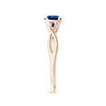 thumbnail image 3 of ANGARA Natural Blue Sapphire Crossover Engagement Ring with Leaf Motifs in 14K Rose Gold for Women (Size-5mm) | September Birthstone, Anniversary, Jewelry Gift for Women | Natural Sapphire Ring, 3 of 10
