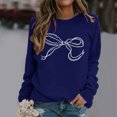 thumbnail image 2 of WEAIXIMIUNG Zip Up Hoodies Ladies' Classic Style Printed Bow Print Hooded Sweatshirt Round Neck Base Sweatshirt M, 2 of 5