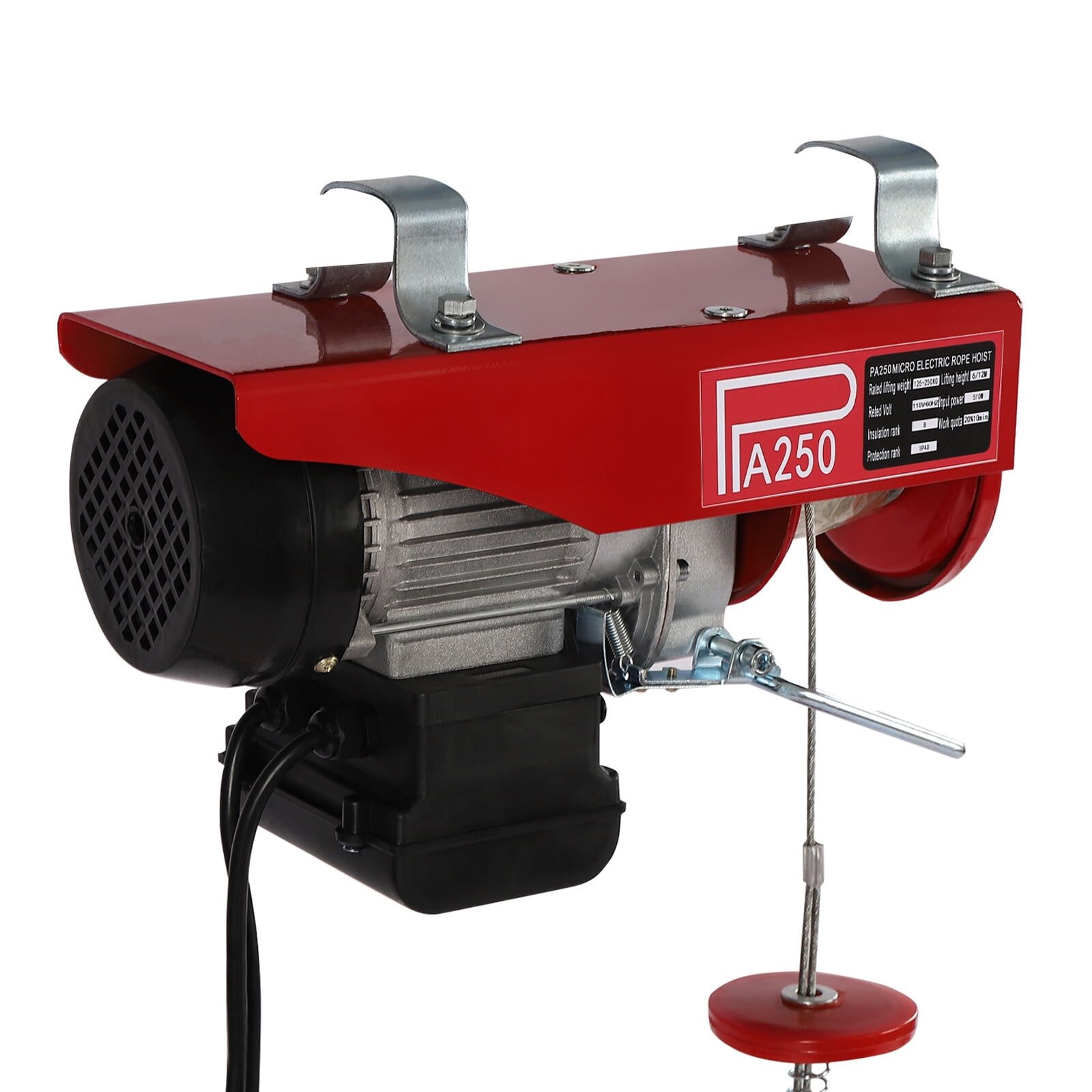 510W Electric Hoist Winch Hoist Crane Lift 550LBS 110V with Wired Remote Control