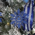 thumbnail image 3 of Gustave 4inches Set of 12 Plastic Glitter Snowflake Christmas Ornaments for Xmas Tree Decorating, Garland Crafting, Home Christmas New Year Embellishing "Blue", 3 of 7