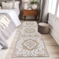 thumbnail image 4 of Runner Rug 2 x 6 Ft, Brown Boho Washable Non-Slip Floor Mat for Kitchen Hallway/Entryway, Vintage Abstract Art Floral Ethnic Tribe Long Kitchen Runner Area Rugs for Living Room, Low-Profile, 4 of 8