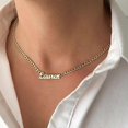 thumbnail image 3 of VishowCo Custom Name Necklace Gold Color Stainless Steel Personalized Old English Cuban Chain Nameplate Necklaces For Women Gift-45cm-ROSE GOLD COLOR- 45cm ROSE GOLD COLOR, 3 of 5