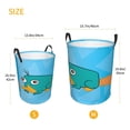 thumbnail image 5 of Perry The Platypus Laundry Hamper Cartoon Circular Foldable Basket With Handle, Clothes Books Toys Storage Organizer Bucket for Bedroom Bathroom, 5 of 8