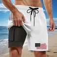 thumbnail image 2 of Bainana Mens Swim Trunks American Flag 2 In 1 Patriotic Swim Shorts 4Th Of July Quick Dry Comfortable Beach Travel Sport Shorts, 2 of 4