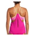 thumbnail image 2 of NIKE Women's Pink Striped Stretch Scoop Neck Racerback Layered Tankini Swimsuit Top XS, 2 of 2