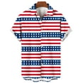 thumbnail image 4 of Summer Clearance! Men's Independence Day Shirts Trendy American Flag Printed Button Tees Casual Short Sleeve Turndown Collar Tops Multicolor XXXXXL, 4 of 4