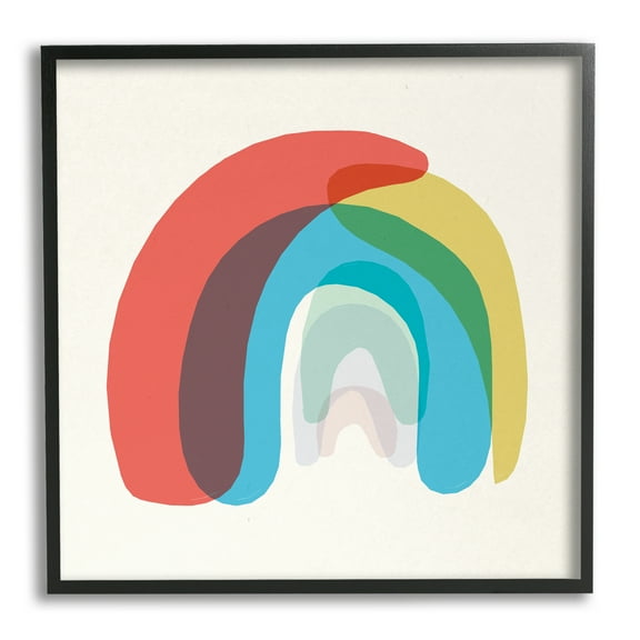 Stupell Indtries Abstract Rainbow Asymmetrical Arches Opaque Layers,17 x 30,Design by Daphne Polselli