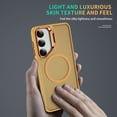 thumbnail image 4 of Case for Samsung Galaxy S25 Plus, Magsafe Frosted Translucent Camera Frame Kickstand Ultra Slim Drop Protective Anti-Scratch Anti-Fingerprint Phone Cover for Samsung Galaxy S25 Plus, Orange, 4 of 7