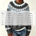 thumbnail image 3 of Sweater for Women Fair Isle Sweater Crew Neck Long Sleeve Loose Fit Casual Pullover Top, 3 of 5