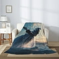 thumbnail image 2 of Rateoe Dancing Whale Pattern Flannel Throw Blanket, Ultra-soft Blanket for Bed, Couch, Car, Hypoallergenic Anti-pilling blanket-60"x50"(Vertical), 2 of 6