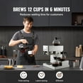 thumbnail image 2 of KFFKFF Commercial Drip Coffee Maker, 12 Cups Coffee-Maker Machine with 4 Glass Carafes and 4 Decanter Warmer Plates, Stainless Steel Drip Style Coffee Brewer, 2 of 9