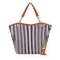 thumbnail image 3 of zttd chain shoulder canvas shopping stripe girl bag women shop tote tassels handbag bag a, 3 of 4