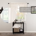 thumbnail image 3 of VHC Brands Burlap Chocolate Solid Color Cotton Farmhouse Kitchen Curtains Rod Pocket Drawstring Ties Prairie Swag Pair, Antique White, 3 of 7