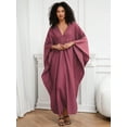 thumbnail image 6 of Plus Size Kaftan Dresses for Women Long Caftan Loungewear Maxi Beach Dress Oversized Beachwear Elegant House Wear Nightgown moomoo Dress Vacation Outfits Summer Mexico Resort Tunic Maternity Dresses, 6 of 8