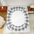 thumbnail image 5 of Feelyou Square Plaid Twin Sheet Sets, Vintage Abstract Buffalo Bedding, 3 Pieces, 5 of 7