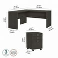 thumbnail image 2 of Echo L Shaped Desk with Mobile File Cabinet in Charcoal Maple - Engineered Wood, 2 of 10
