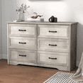 thumbnail image 3 of Commode à 6 Tiroirs, Commode pour Chambre avec Grand Espace de Rangement, Tiroirs de Rangement avec Poignée en Métal, Commode pour Salon, Couloir, Gris, 3 of 6
