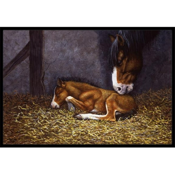 Horse and Her Foal Doormat 18x27