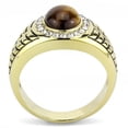 thumbnail image 3 of Luxe Jewelry Designs Men's Ion Plated Gold Stainless Steel Ring with Topaz Synthetic Tiger Eye -, 3 of 4