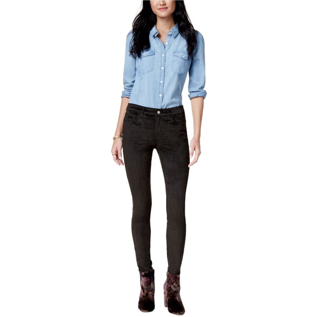 7 For All ManKind Jeans Skinny Fit en Velours pour Femmes, Bleu, 30 Régulier