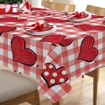 thumbnail image 5 of Valentine''s Day Red Love Heart Rectangle Tablecloth 60x120 Inch, Buffalo Plaid Polka Dot Farmhouse Decorative Table Cloth Dining Table Cover, Anniversary Wedding Dinner Party Picnic Decoration, 5 of 6