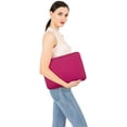 thumbnail image 5 of Mosiso 13.3 inch Laptop Sleeve for MacBook Pro 14 inch M4 M3 M2 M1 Lenovo Dell HP Asus Acer, Protective Neoprene Notebook Bag with Small Case, Rose Red, 5 of 5