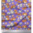 thumbnail image 1 of Soimoi Velvet Fabric Leaves & Flower Floral Print Sewing Fabric Yard 58 Inch Wide, 1 of 3