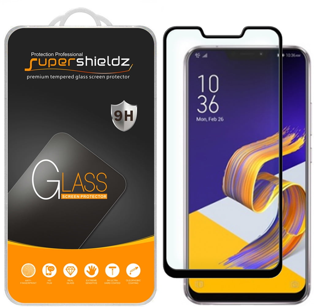 [1-Pack] Supershieldz for Asus Zenfone 5Z [Full Screen Coverage] Tempered Glass Screen Protector, Anti-Scratch, Bubble Free (Black Frame)
