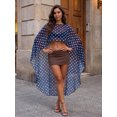 thumbnail image 6 of LMLYSoH Women Sheer Poncho Tops Shrug Dot Print High Neck High Low Hem Summer Pullover Chiffon Shirts Bolero Long Cover Ups, 6 of 9