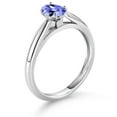 thumbnail image 3 of Gem Stone King 0.45 Ct Oval Blue Tanzanite 10K White Gold Solitaire Engagement Ring, 3 of 4