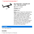 thumbnail image 2 of Rear Trailer Hitch - Compatible with 1975 - 1986 Chevy C20 1976 1977 1978 1979 1980 1981 1982 1983 1984 1985, 2 of 4
