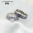 thumbnail image 5 of Wedding Ring Sets His And Hers Couples Women Diamond Sterling Silver Blue Sapphire Cz Man Stainless Steel Wedding Bands, 5 of 8