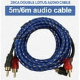 thumbnail image 4 of 5M Right Angle RCA Cable 90 Degree Support Bidirectional Transmission for Amplifiers DVDs CD Players, 4 of 10