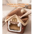 thumbnail image 5 of Upgraded Enclosed Warm Cat House for Indoor Cats, Cozy Cat Cave Bed Kitty Tent with Door Curtain, Soft Pet House,Condos,Cats Hideaway for Small Medium Cats&Dogs (Brown, Medium), 5 of 6
