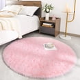 thumbnail image 1 of Alfombra circular súper suave para una decoración moderna del hogar, fácil de limpiar y mantener, linda alfombra peluda con respaldo de goma antideslizante para sala de estar, habitación de niños, 1 of 5