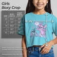 thumbnail image 5 of Girls Lilo & Stitch Angel Kisses and Flowers Graphic Cropped T-Shirt, 5 of 8