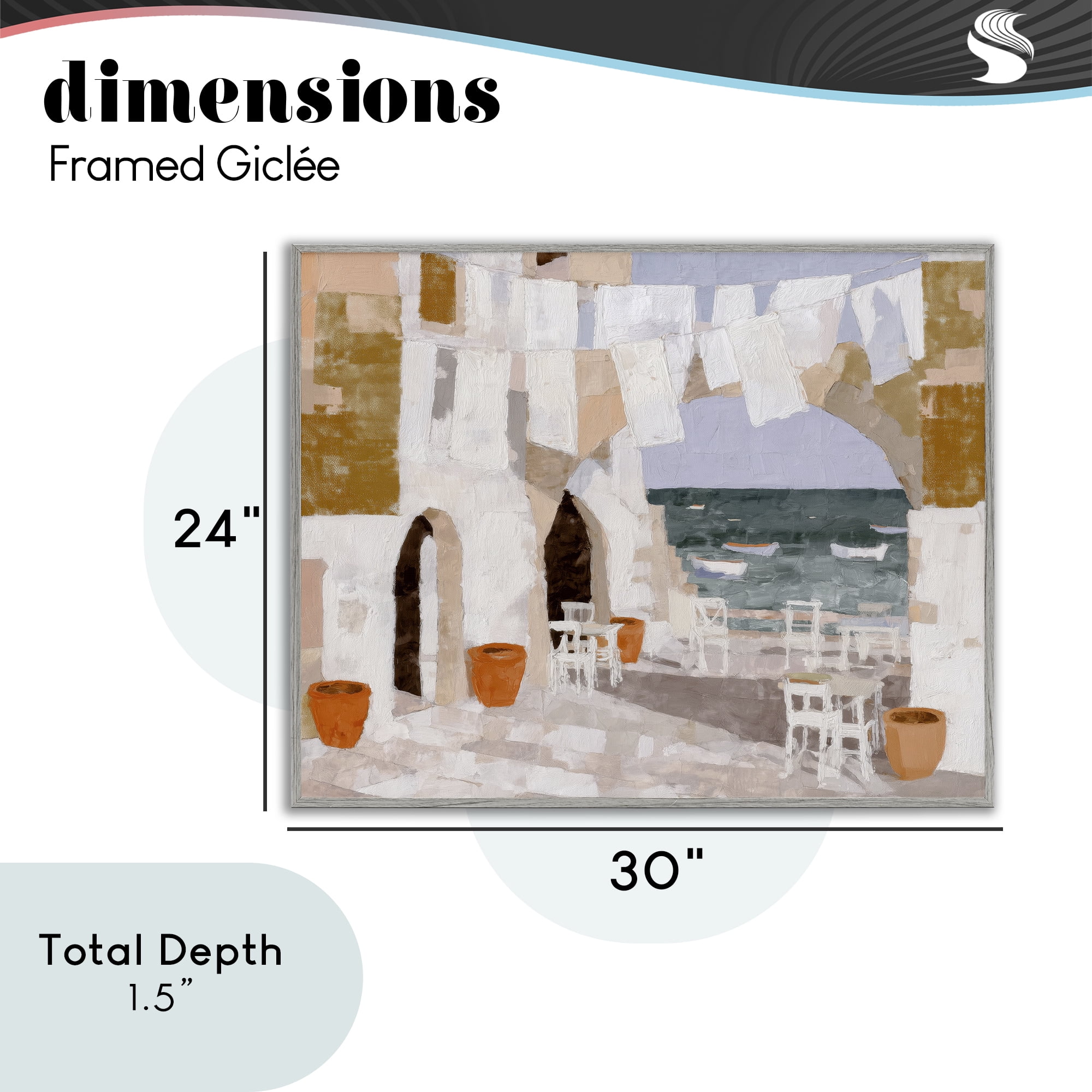 Stupell Industries Coastal Village Plaza Laundry Gray Framed Giclee Art, design by Chromatic Storm Studio