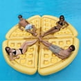 thumbnail image 3 of 82” Yellow and Brown Waffle Slice Inflatable Swimming Pool Raft, 3 of 3