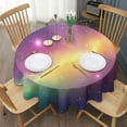 thumbnail image 3 of Colorful Tie Dye Nebula Pattern Round Tablecloth 60"x60",Wrinkle Wipeable Table Cloth for Kitchen Dining Room Picnic Patio Party, 3 of 6