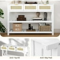 thumbnail image 3 of Selooye 47.2" Modern Console Table with 3 Rattan Drawers, Entryway Table with 3-Tier Storage Shelves, Narrow Long Sofa Table for Entryway, Hallway, Foyer and Living Room, White, 3 of 7