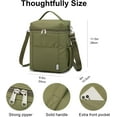 thumbnail image 4 of NOL Natural Organic Lifestyle Insulated Lunch Bags for Women Cooler Bag Lightweight Nylon Waterproof Lunch Box For Work (Amy green, Large), 4 of 6