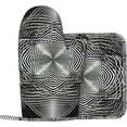 Black And White Geometric Shape Art Pirnt Oven Mitts And Pot Holders 2