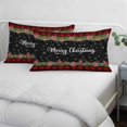 thumbnail image 3 of Red Plaid Christmas Pillow Covers, Linen Long Throw Pillow Case, Xmas Snowflake Botanical Poinsettia Holiday Pillow Protector Decorative Cushion Cover for Living Room/Bedroom 16" x 24", 3 of 8