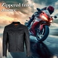 thumbnail image 2 of Dream Apparel Mens Leather Motorcycle Racer Jacket Premium Cowhide Leather Zipper Front Zipout Lining Black, 2 of 9