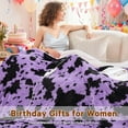 thumbnail image 2 of PMONPA Cow Heated Electric Blanket for Adult, Flannel & Sherpa Heating Blanket with 10 Heat Levels, 1/2/4/8 Hours Auto-Off, 51"x 61", Cow Print Purple, 2 of 10