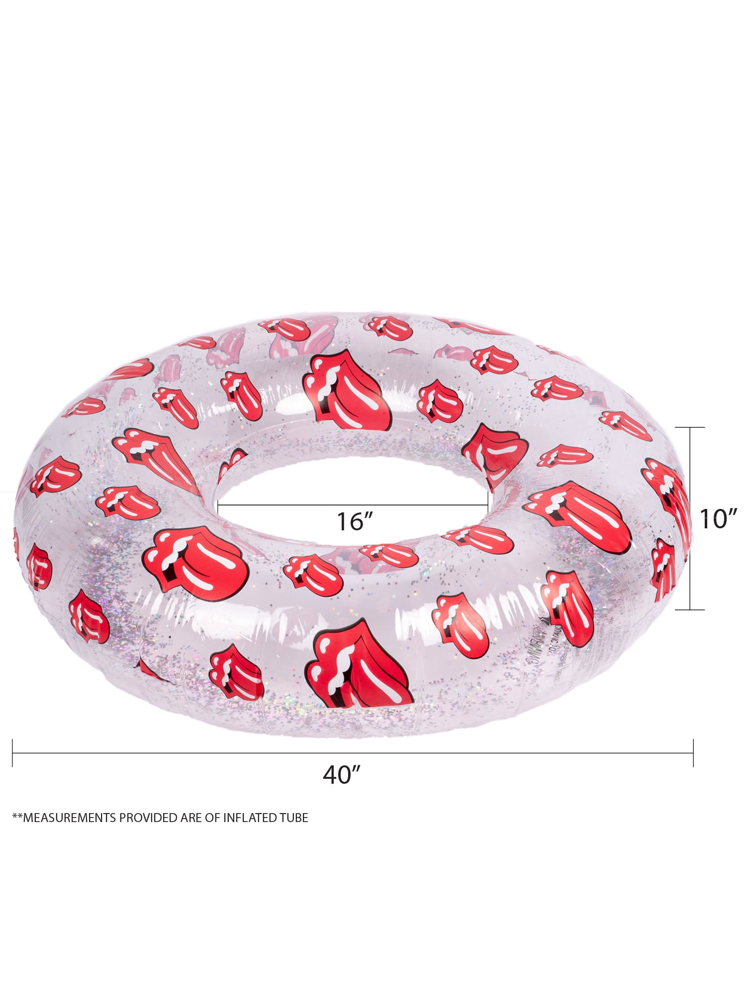 (2 pack) Rolling Stones 40" Inflatable Swim Tube Pool Ring Float, Adult Unisex