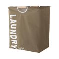 thumbnail image 2 of POINTERTECK Large Capacity Foldable Dirty Clothes Basket with Wood Handle Breathable Laundry Storage Basket - Letter Printing Design, 2 of 8