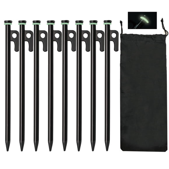Estacas para Tiendas de Campaña Tialero 8Pzs 25 cm Acero Forjado Resistente con Funda