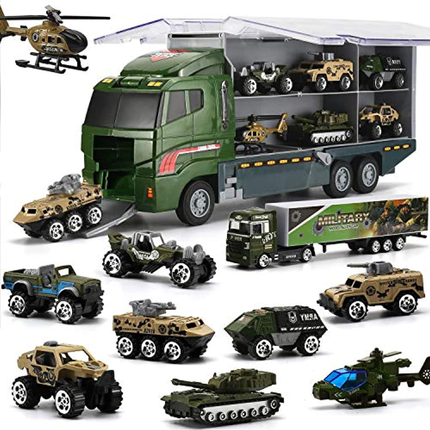 Joy-Fun Toys for 2-5 Year Old Boys Die-cast Army Toy Vehicles Toy Helicopter, 