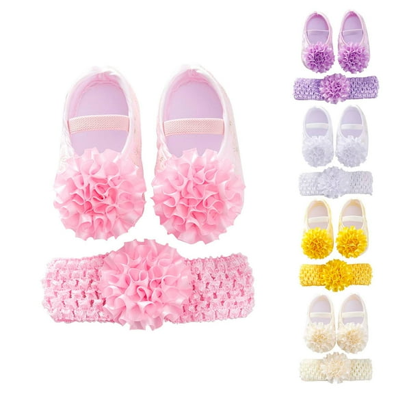 Hinvhai Infant Toddler Spring Fall Soft Single Shoes, Baby Girls Cute Flower Princess Breathable Soft Sole Non-slip Single Shoes Yellow 12-15 Months